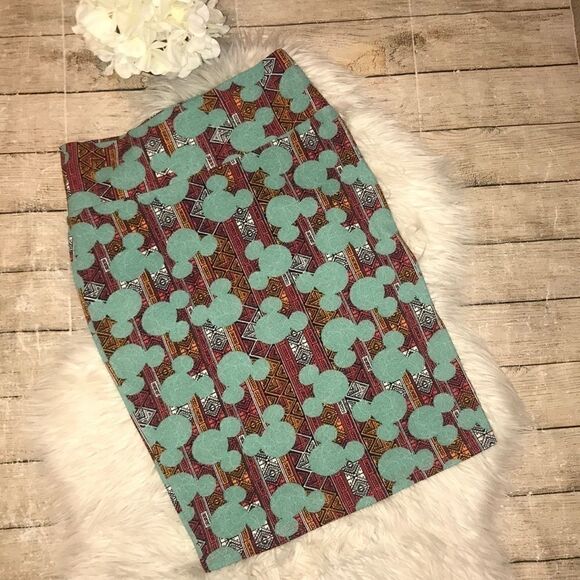 Lularoe Minnie Mouse Aztec Cassie Pencil Skirt - Picture 1 of 6